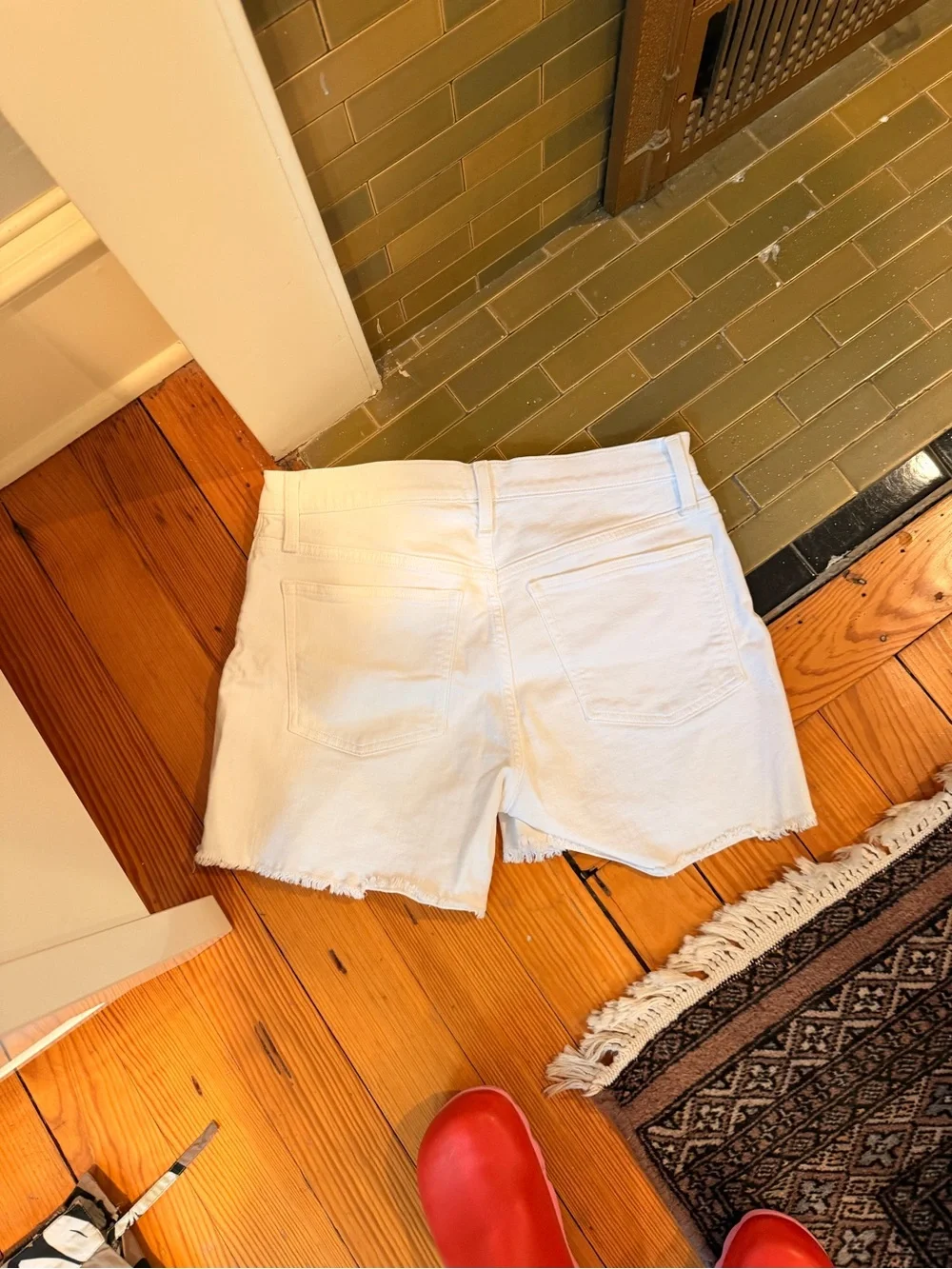 J. Crew White Denim Cutoff Shorts with Frayed Hem